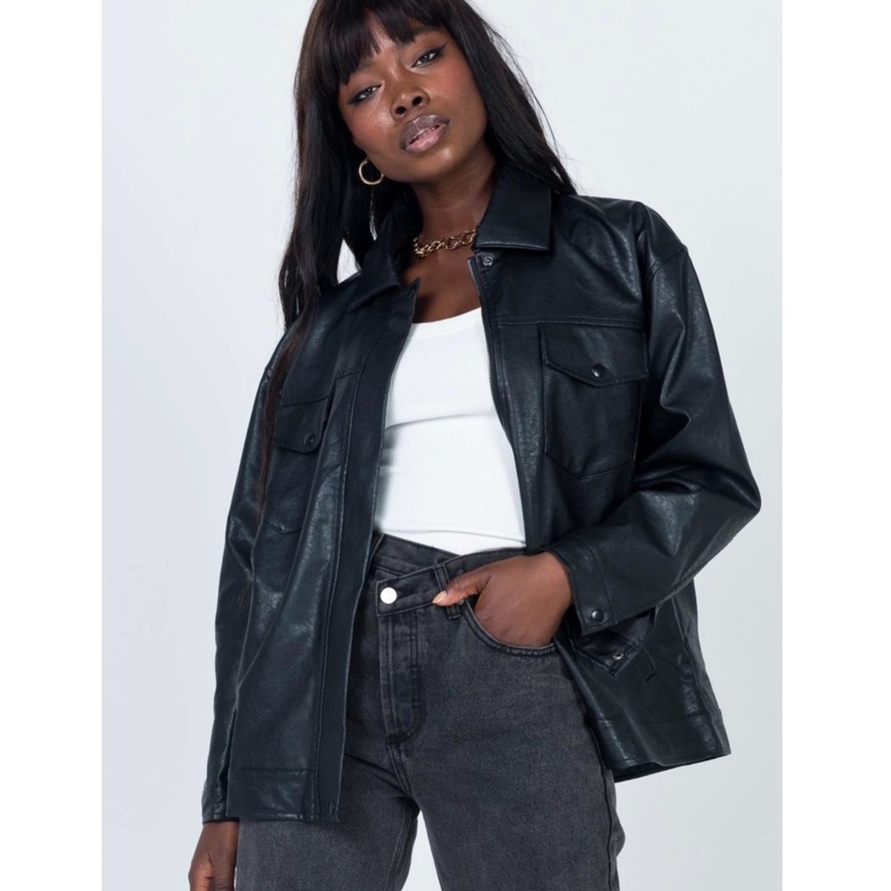 LIKE NEW Princess Polly SIZE 12 Oversized Fit Callie Jacket in Black
